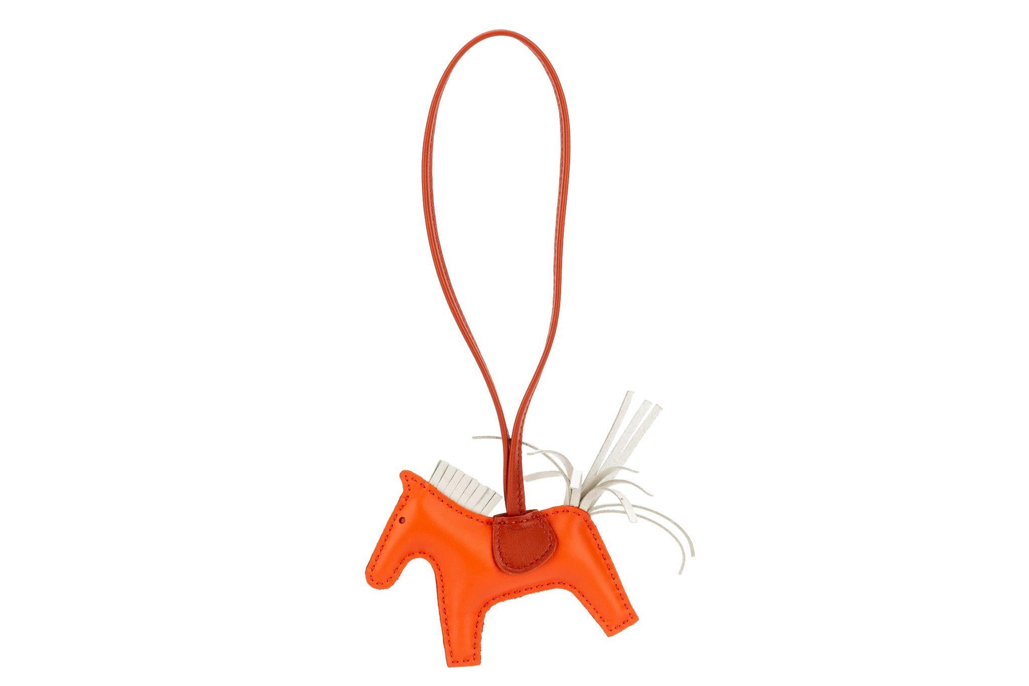 Hermès Orange PM Grigri Rodeo Charm In New Condition For Sale In West Hollywood, CA