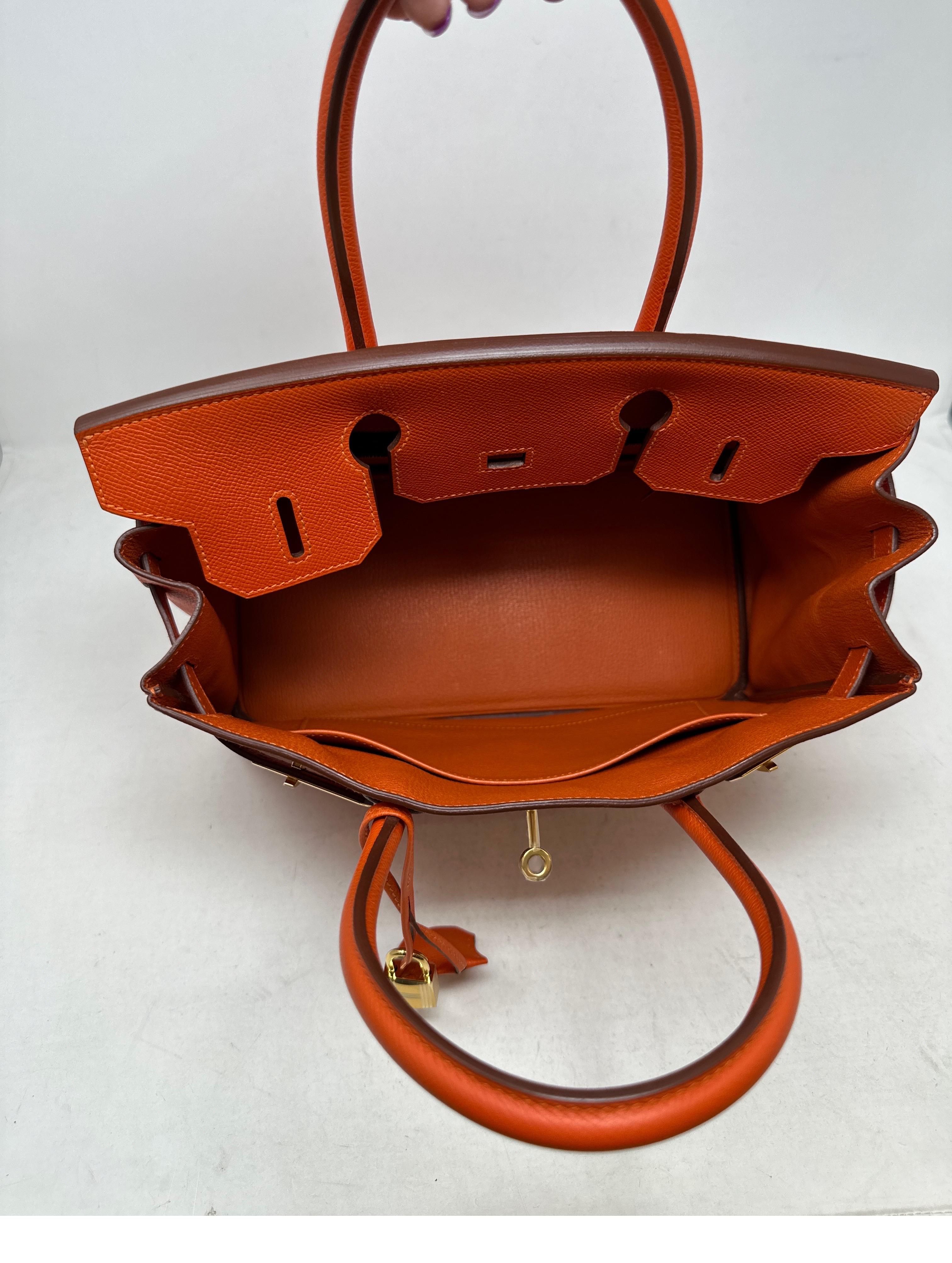 Hermes Orange Poppy Birkin 30 Bag  3