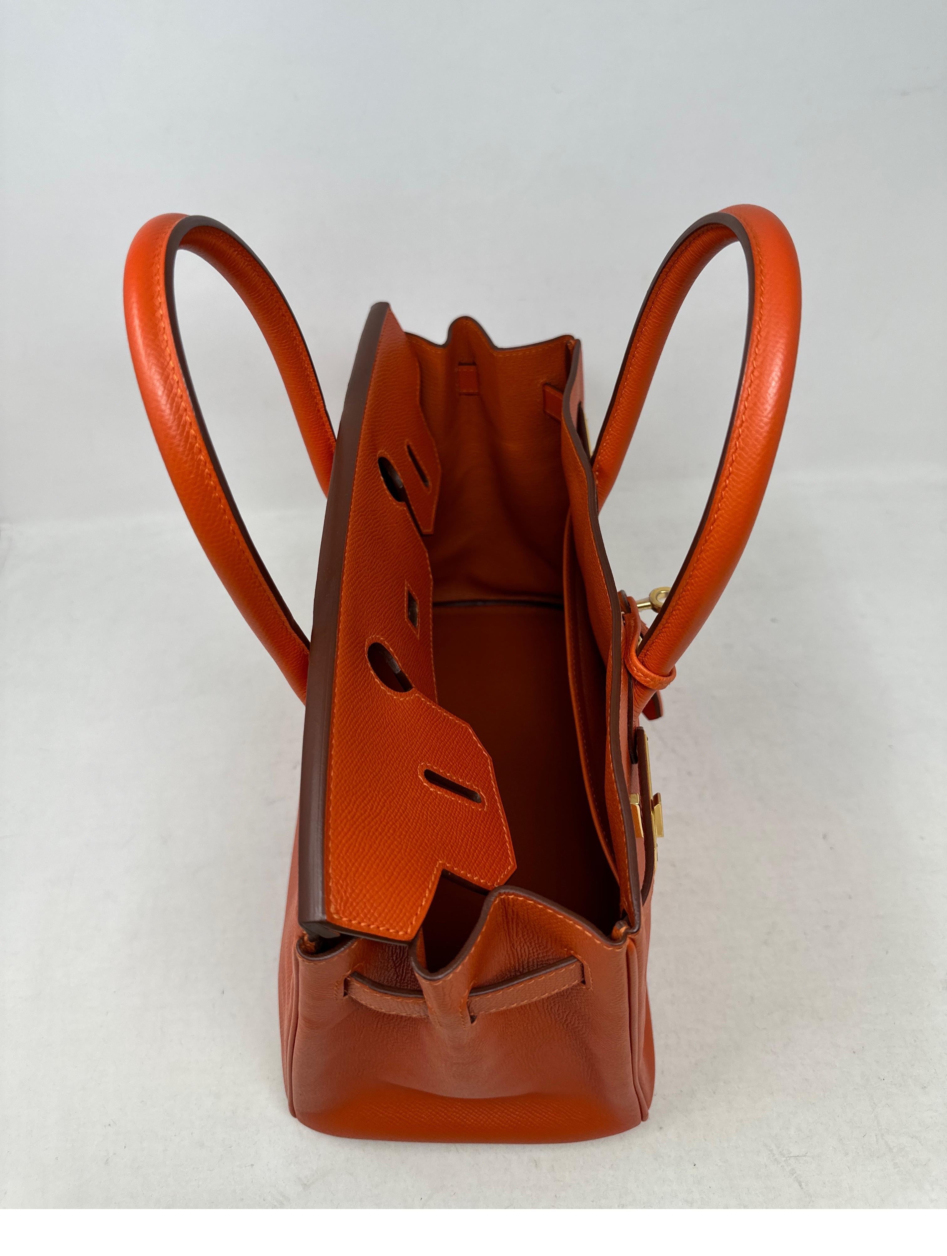 Hermes Orange Poppy Birkin 30 Bag  4