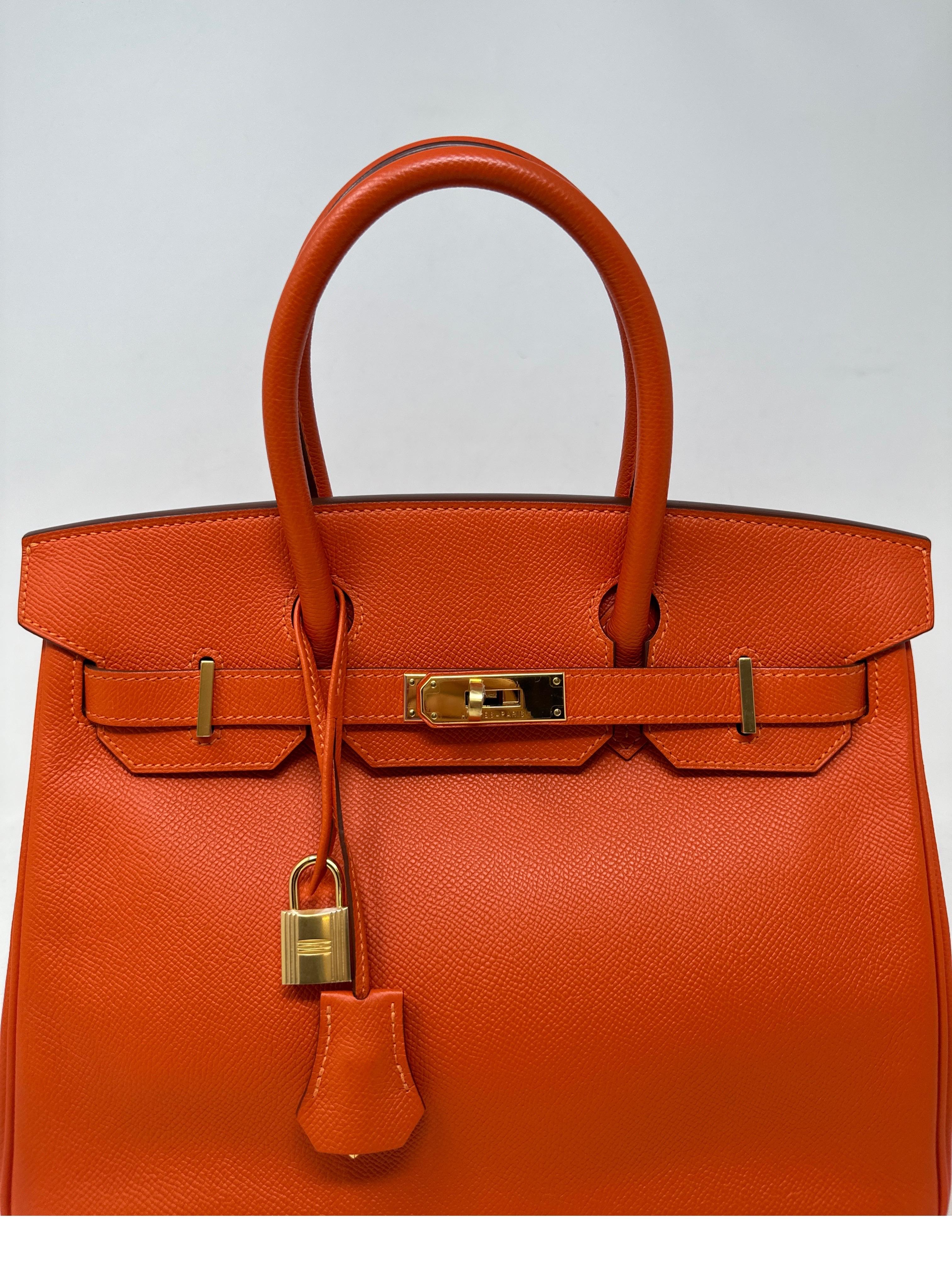 Hermes Orange Poppy Birkin 30 Bag  6