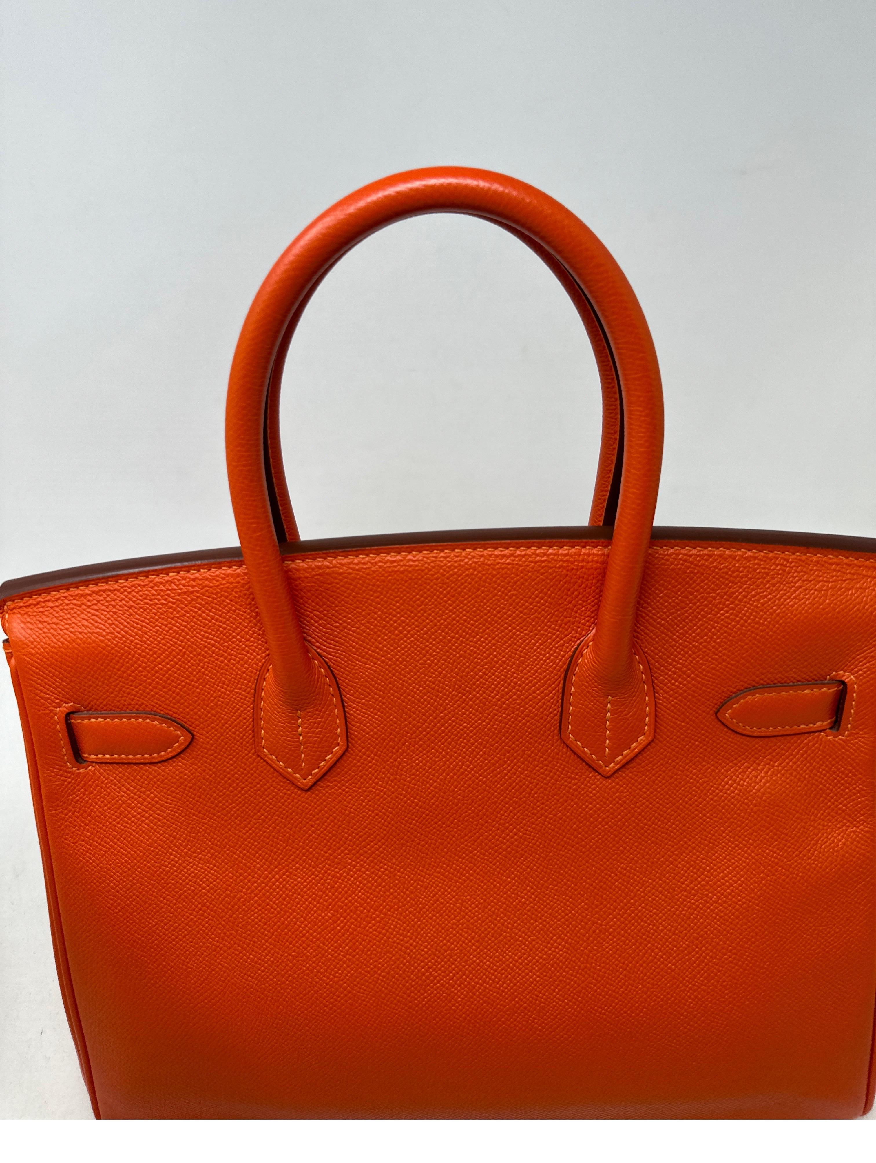 Hermes Orange Poppy Birkin 30 Bag  12