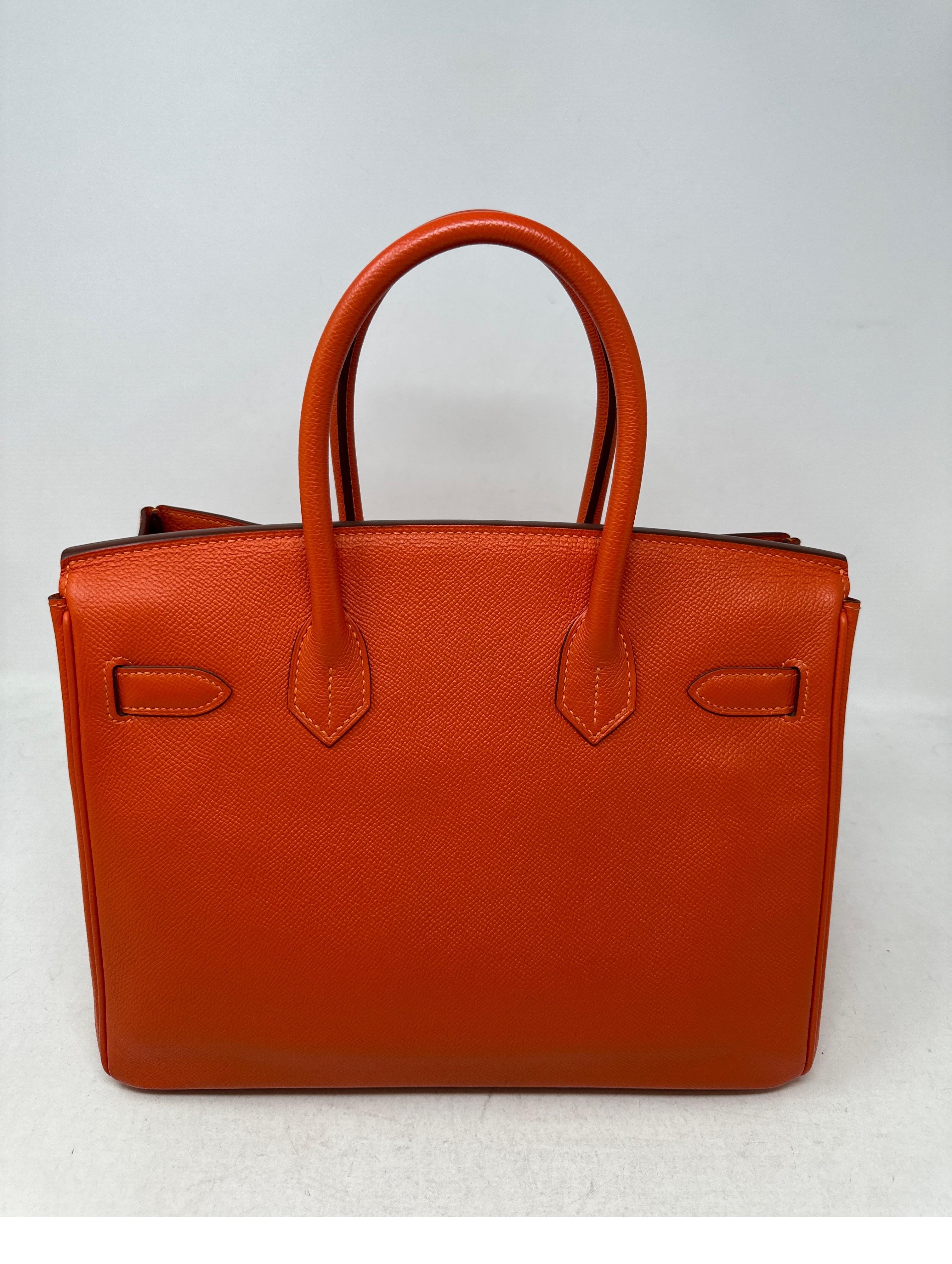 Hermes Orange Poppy Birkin 30 Bag  In Excellent Condition In Athens, GA