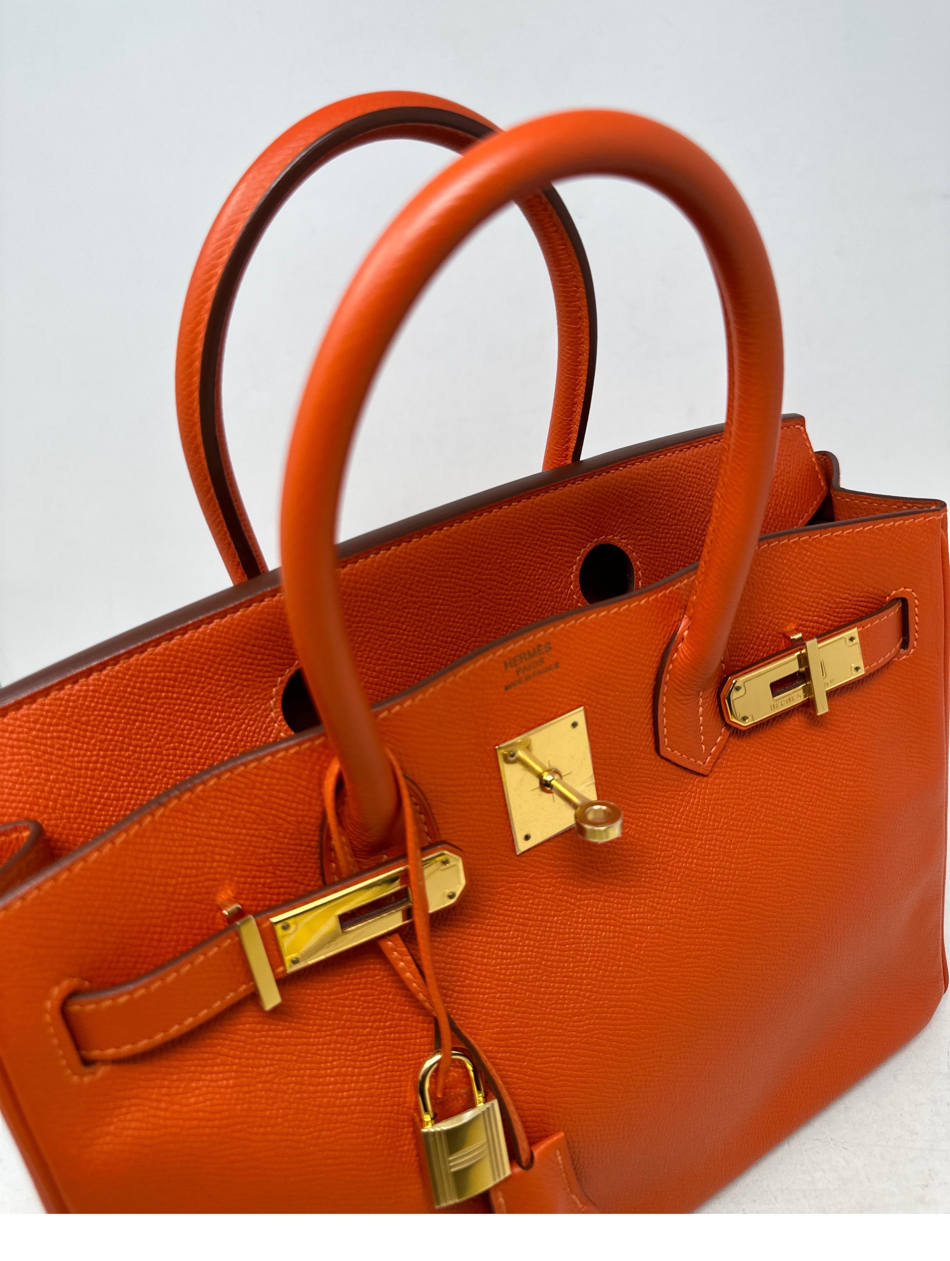 Hermes Orange Poppy Birkin 30 Bag  1
