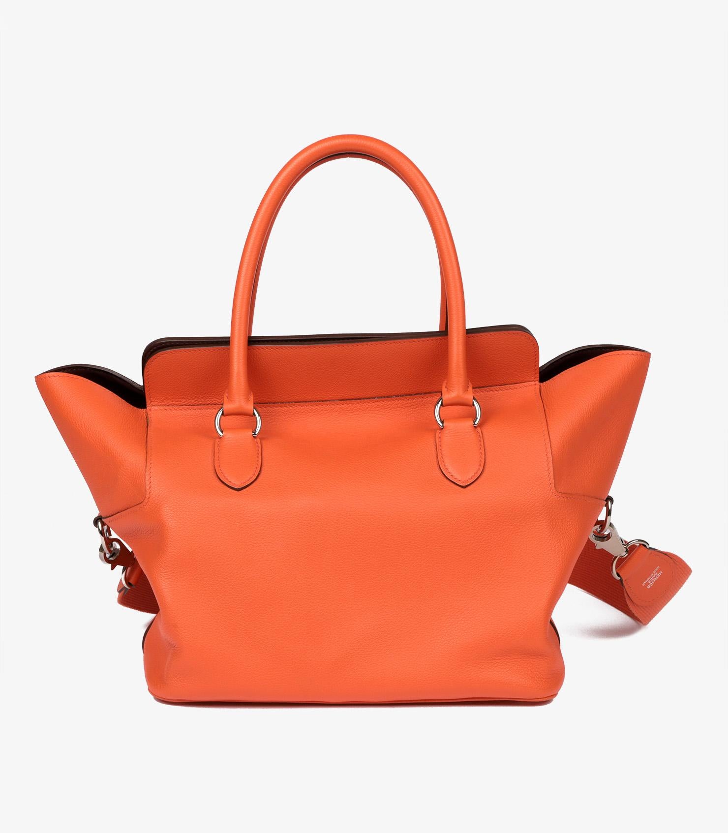 Hermès Orange Poppy & Bourdeaux Evercolour Leather Verso Toolbox 26 1
