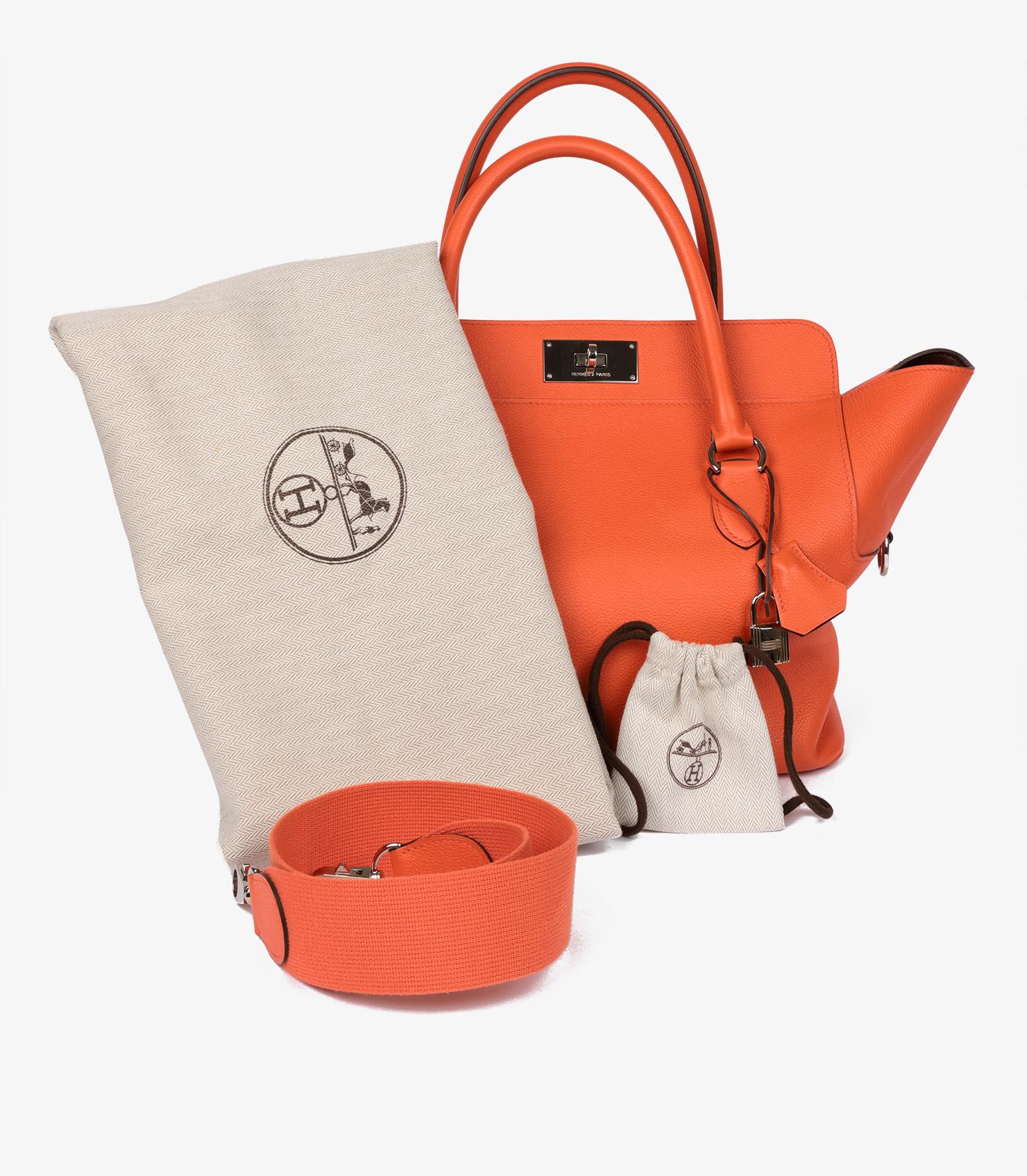 Hermès Orange Poppy & Bourdeaux Evercolour Leather Verso Toolbox 26 3