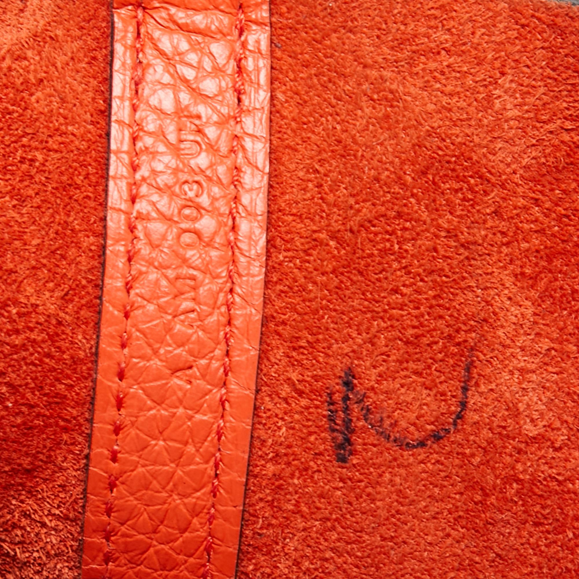 Hermes Orange Poppy/Rouge H Taurillon Clemence Leather Picotin Lock 22 Bag 4
