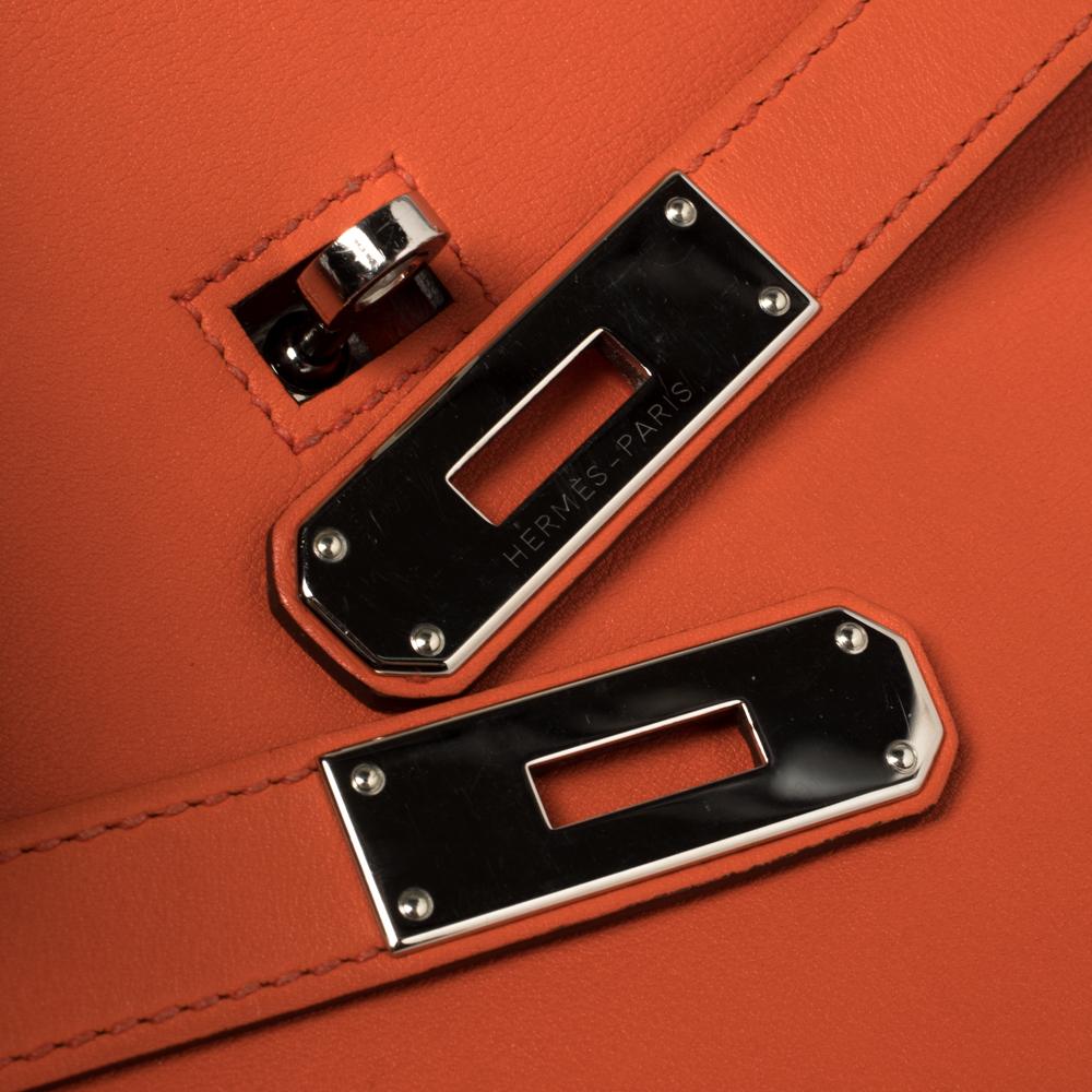 Hermes Orange Poppy Swift Leather Palladium Hardware Jypsiere 28 Bag 2