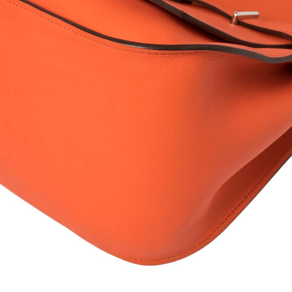 Hermes Orange Poppy Swift Leather Palladium Hardware Jypsiere 28 Bag 3