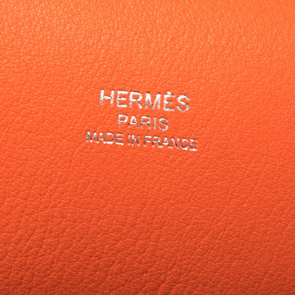 Women's Hermes Orange Poppy Swift Leather Palladium Hardware Jypsiere 28 Bag