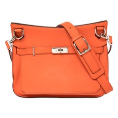 Hermes Orange Poppy Swift Leather Palladium Hardware Jypsiere 28 Bag