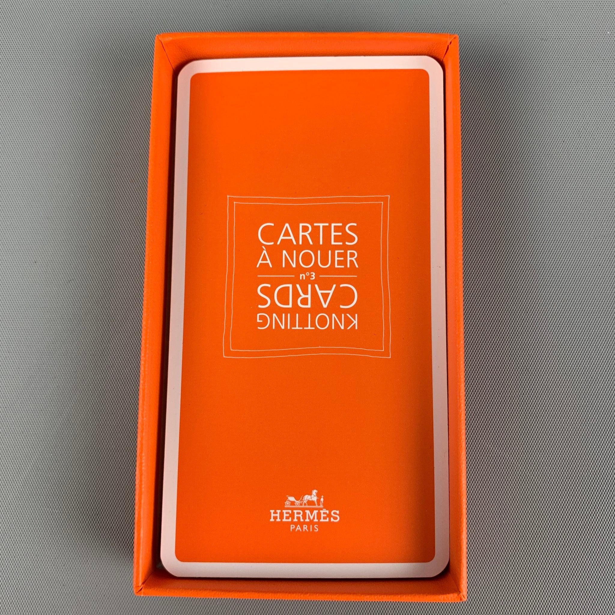 Rouge Cards à nouer imprimées orange HERMÈS
