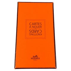 HERMES Orange Print Knotting Cards