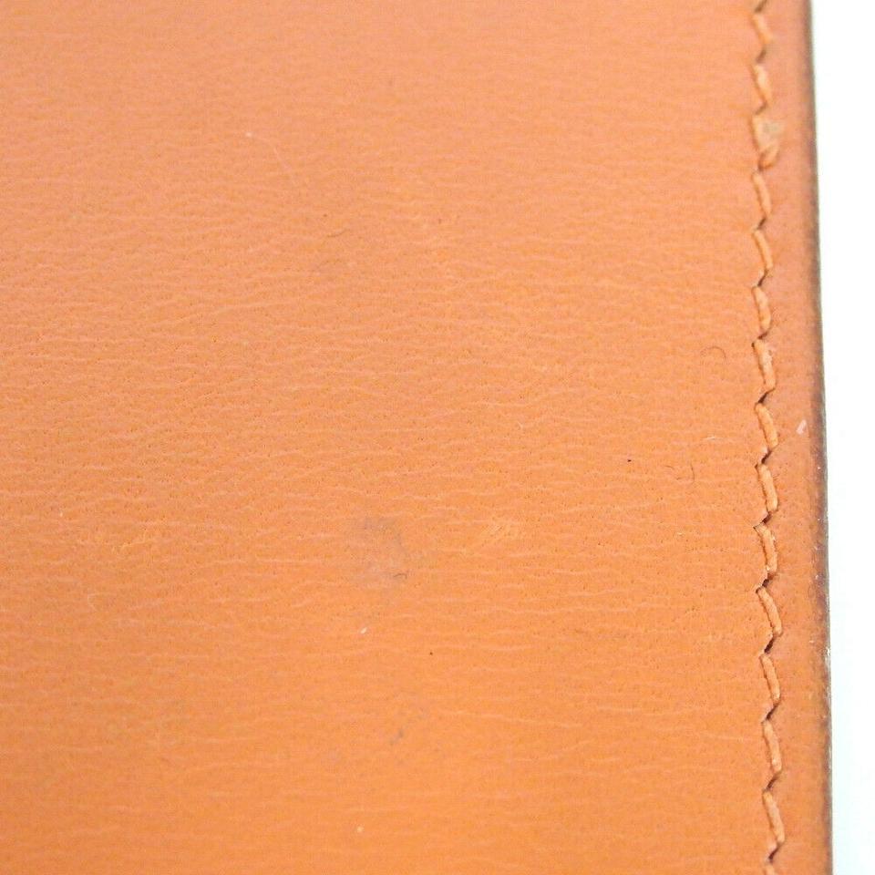 Hermès Orange Rodling Card Case H Logo Wallet Holder Leather 872522 In Good Condition In Dix hills, NY