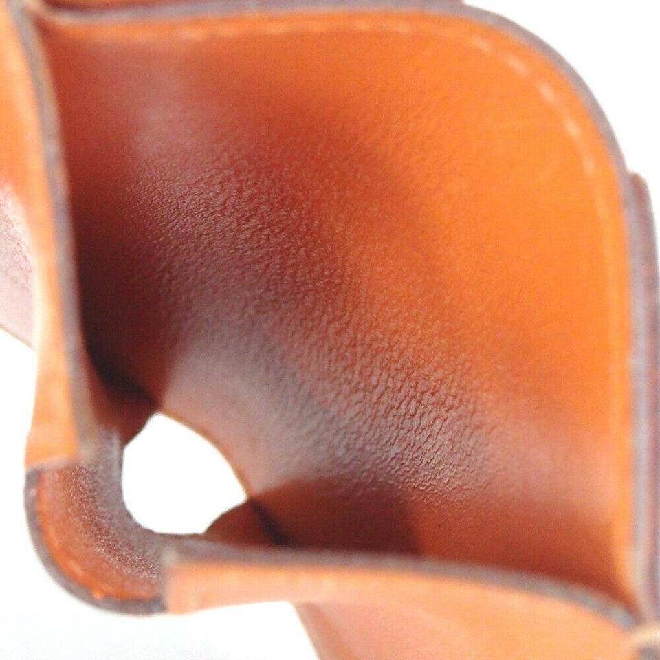 Women's Hermès Orange Rodling Card Case H Logo Wallet Holder Leather 872522