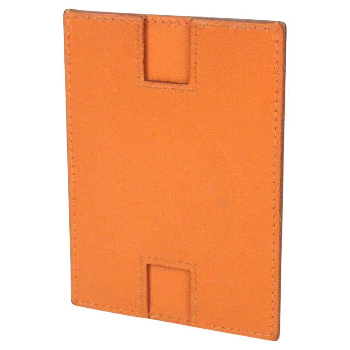 Hermès Orange Rodling Card Case H Logo Wallet Holder Leather 872522