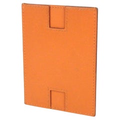 Vintage Hermès Orange Rodling Card Case H Logo Wallet Holder Leather 872522
