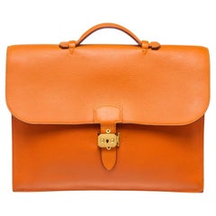 Hermes Orange Sac a Depeches Briefcases