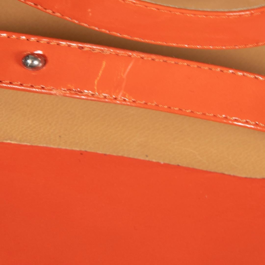 Sandales à talons Hermès Orange Sanguine Patent Taille IT 38 Pour femmes en vente