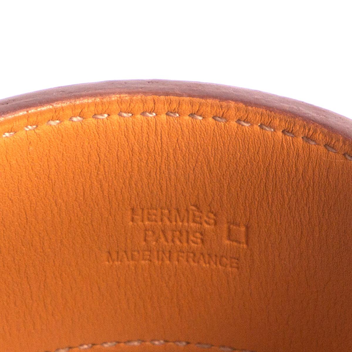 HERMES Bracciale 'Neo' in coccodrillo lucido arancione M in vendita 5