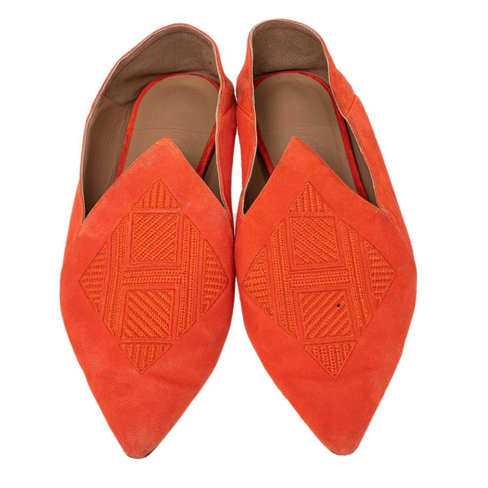 hermes orange slippers