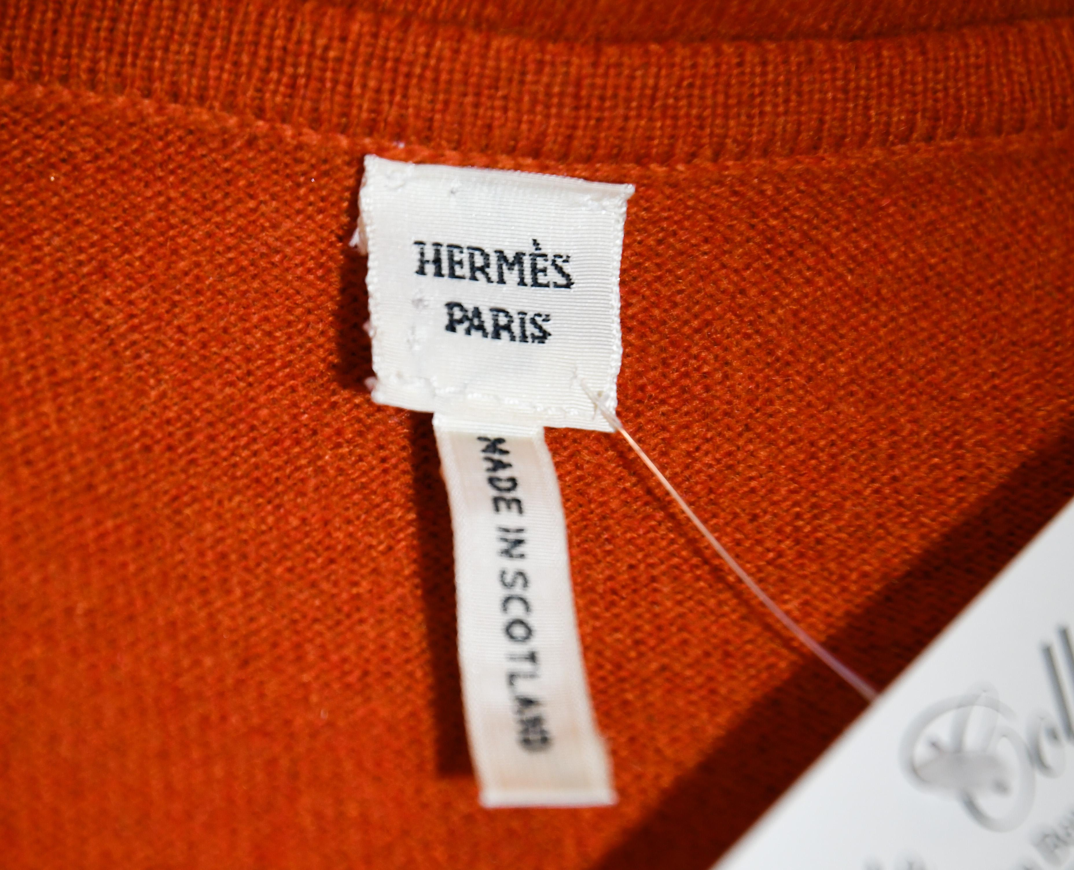 Hermes Orange Cashmere Twin Sweater Set  In Good Condition For Sale In Palm Beach, FL