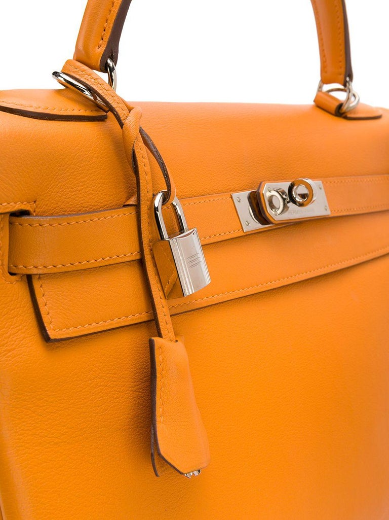 Hermès Orange Swift 32cm Kelly Bag at 1stDibs