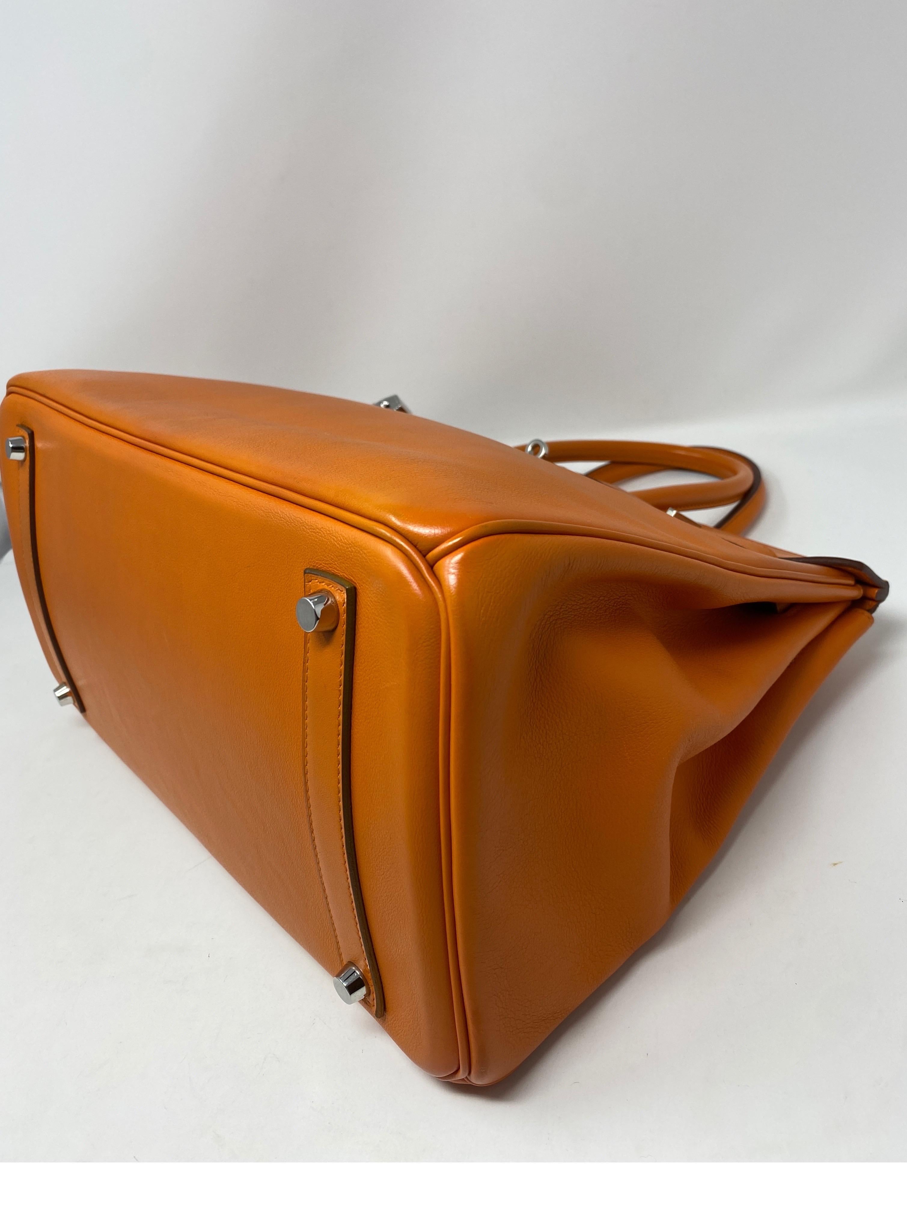 Hermes Orange Swift Birkin 35 Bag 7