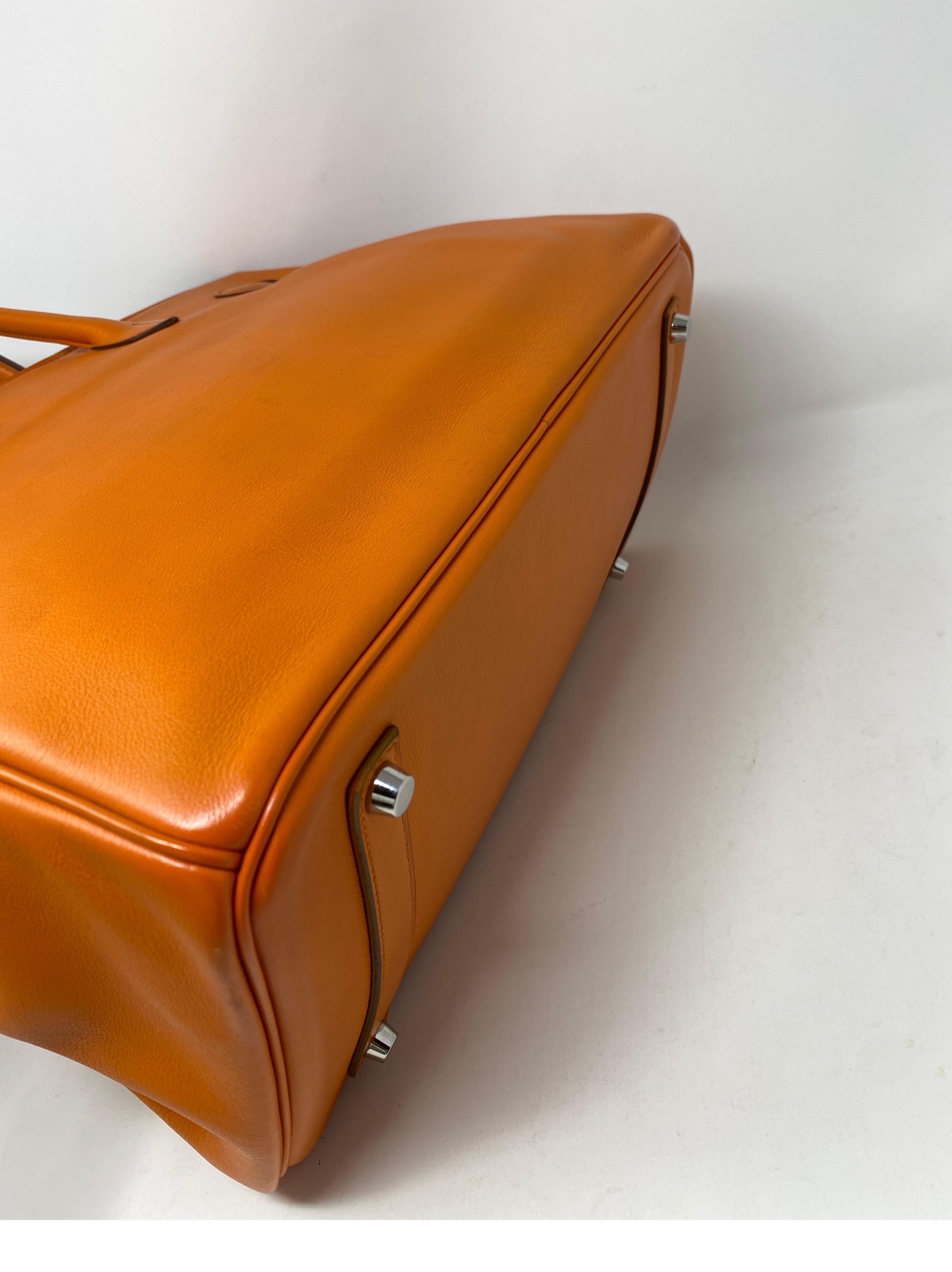 Hermes Orange Swift Birkin 35 Bag 8