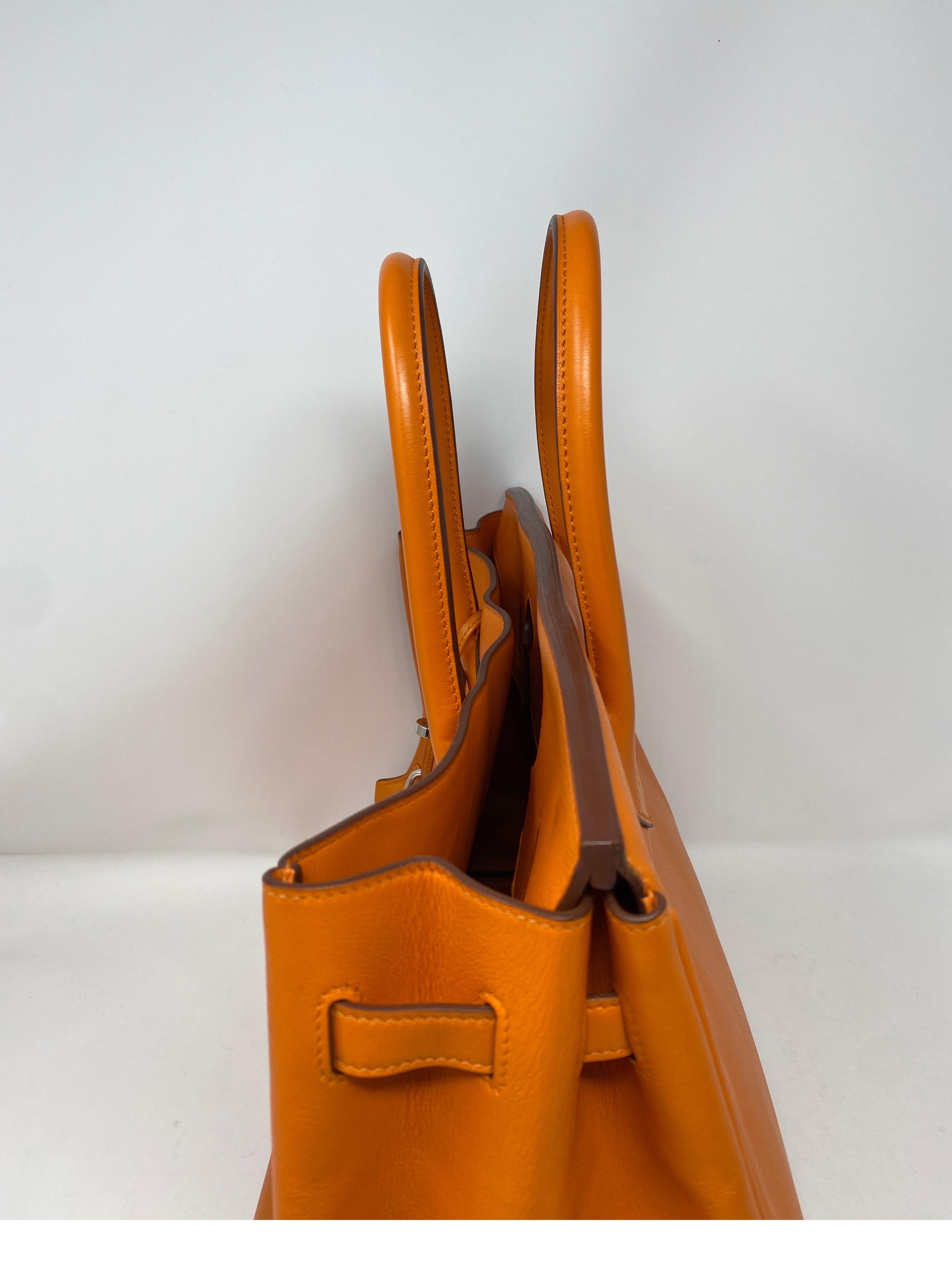 Hermes Orange Swift Birkin 35 Bag 12