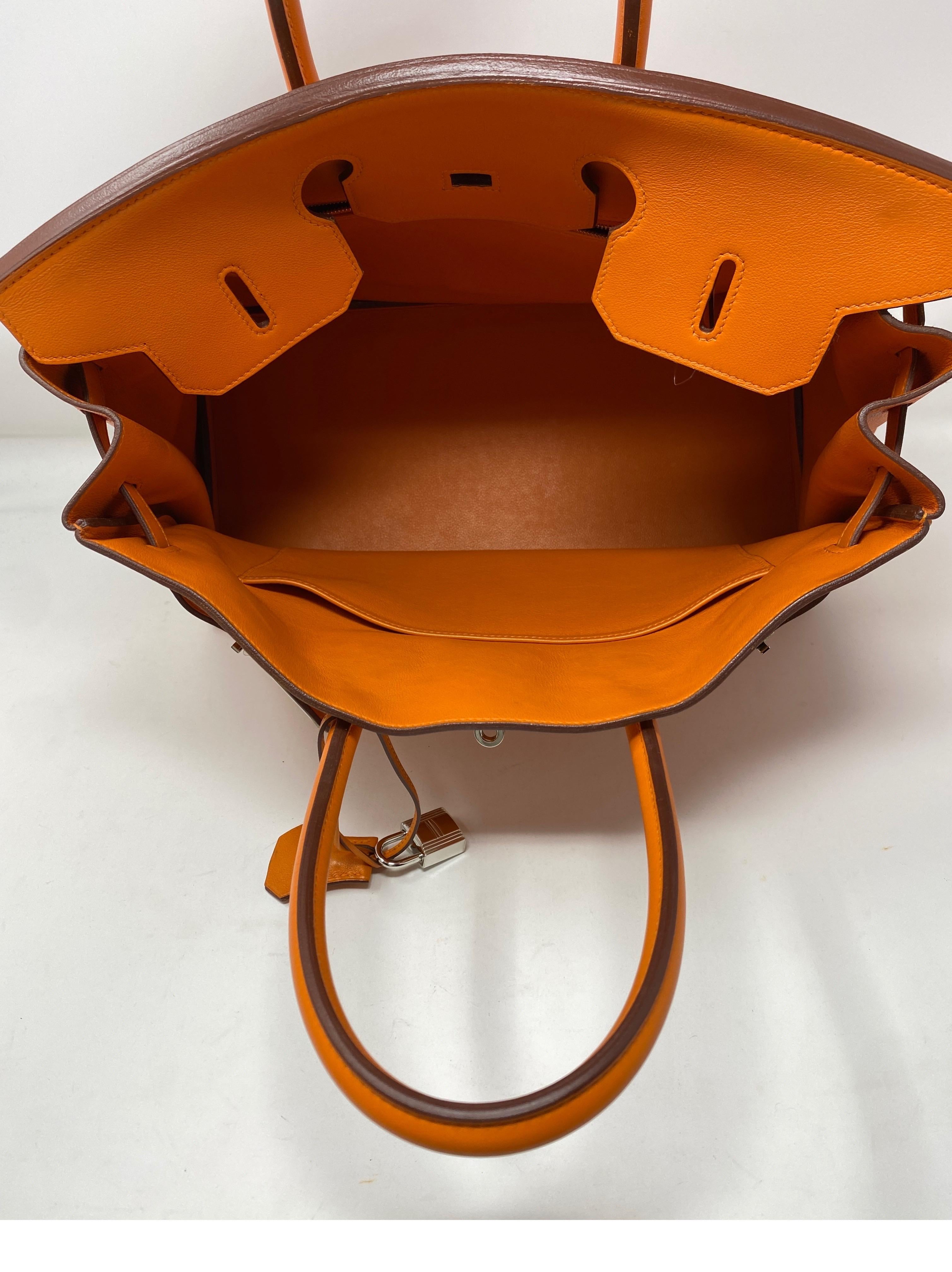 Hermes Orange Swift Birkin 35 Bag 13