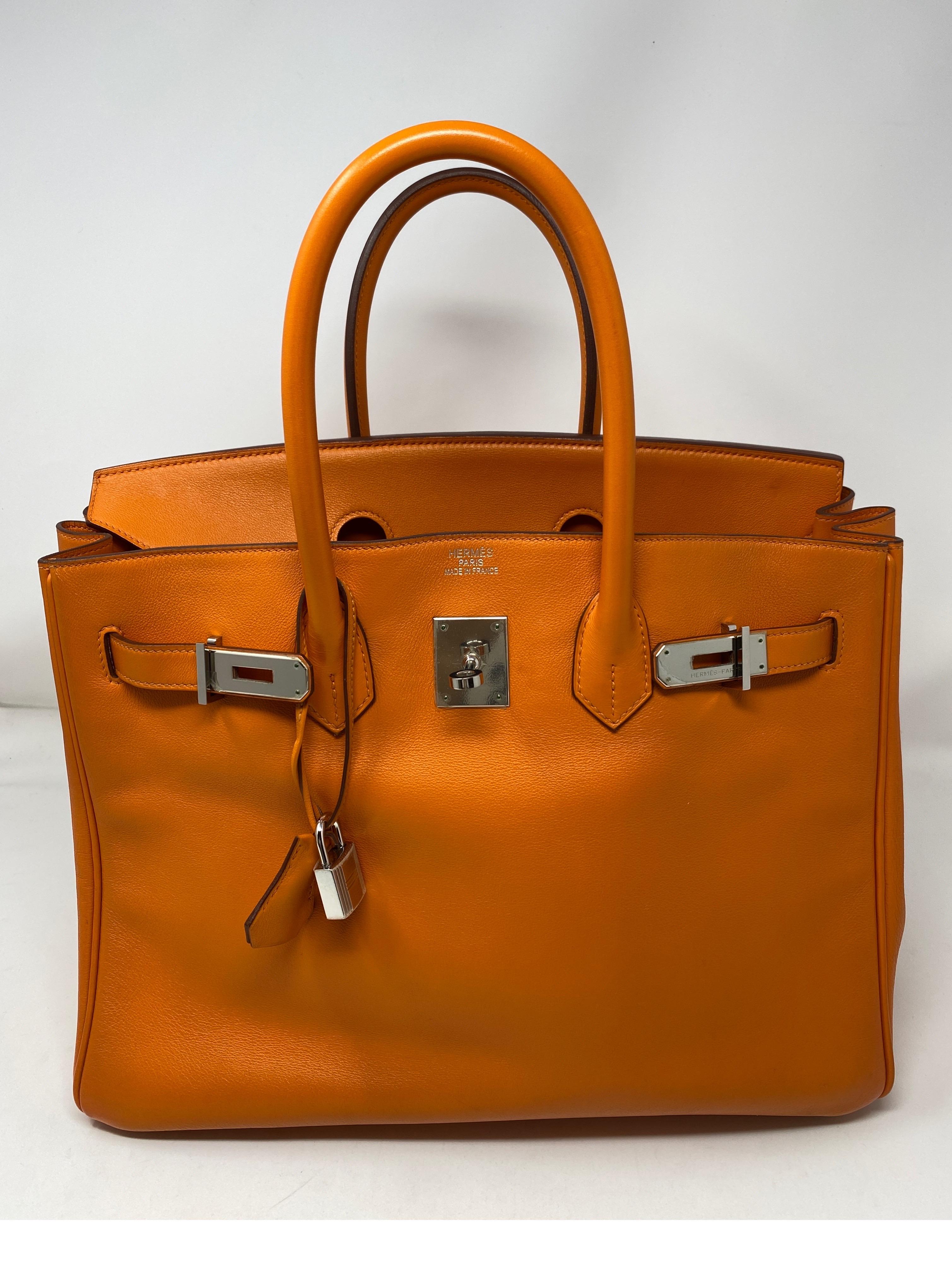 Hermes Orange Swift Birkin 35 Bag 14