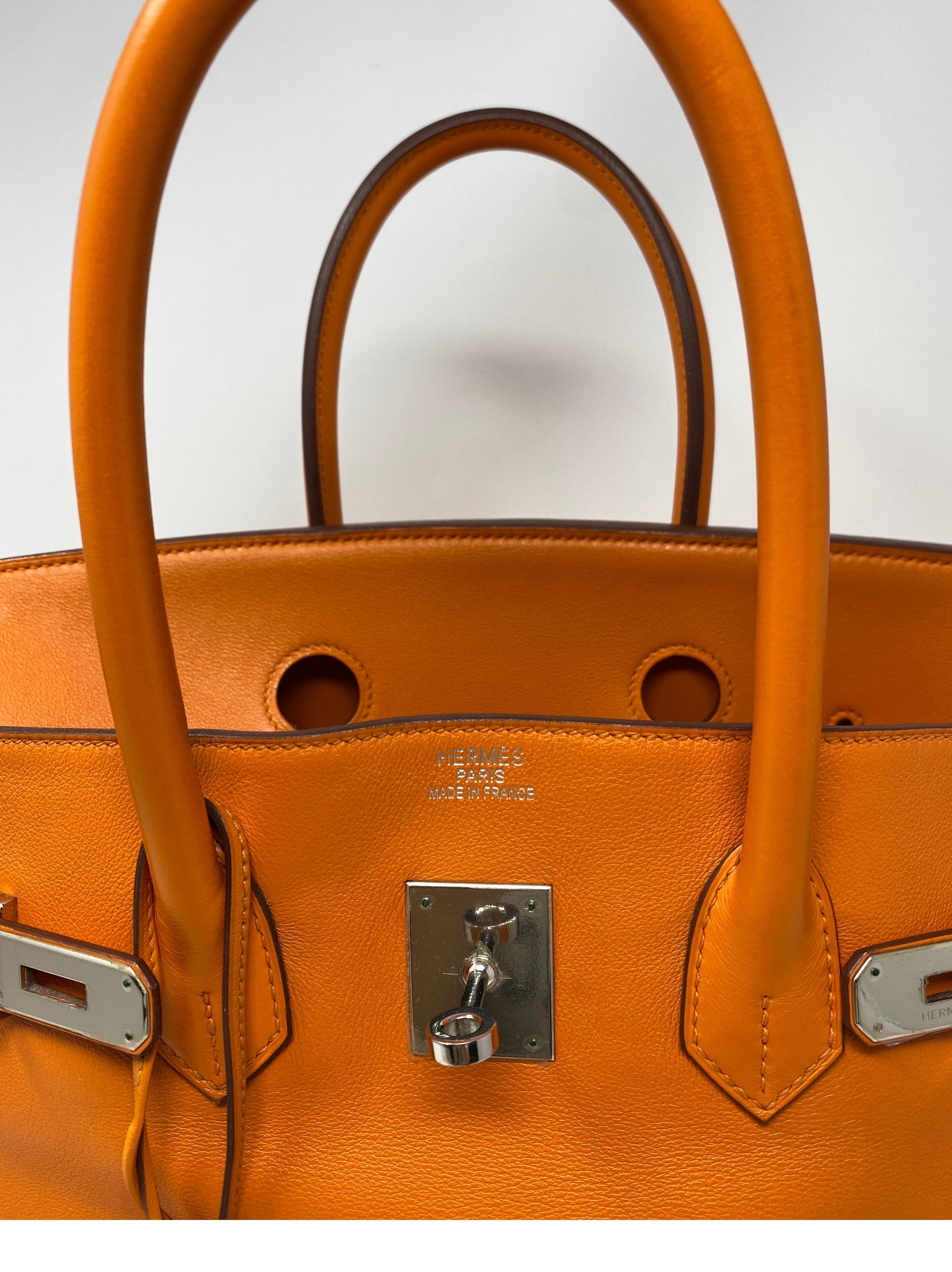 Hermes Orange Swift Birkin 35 Bag 16
