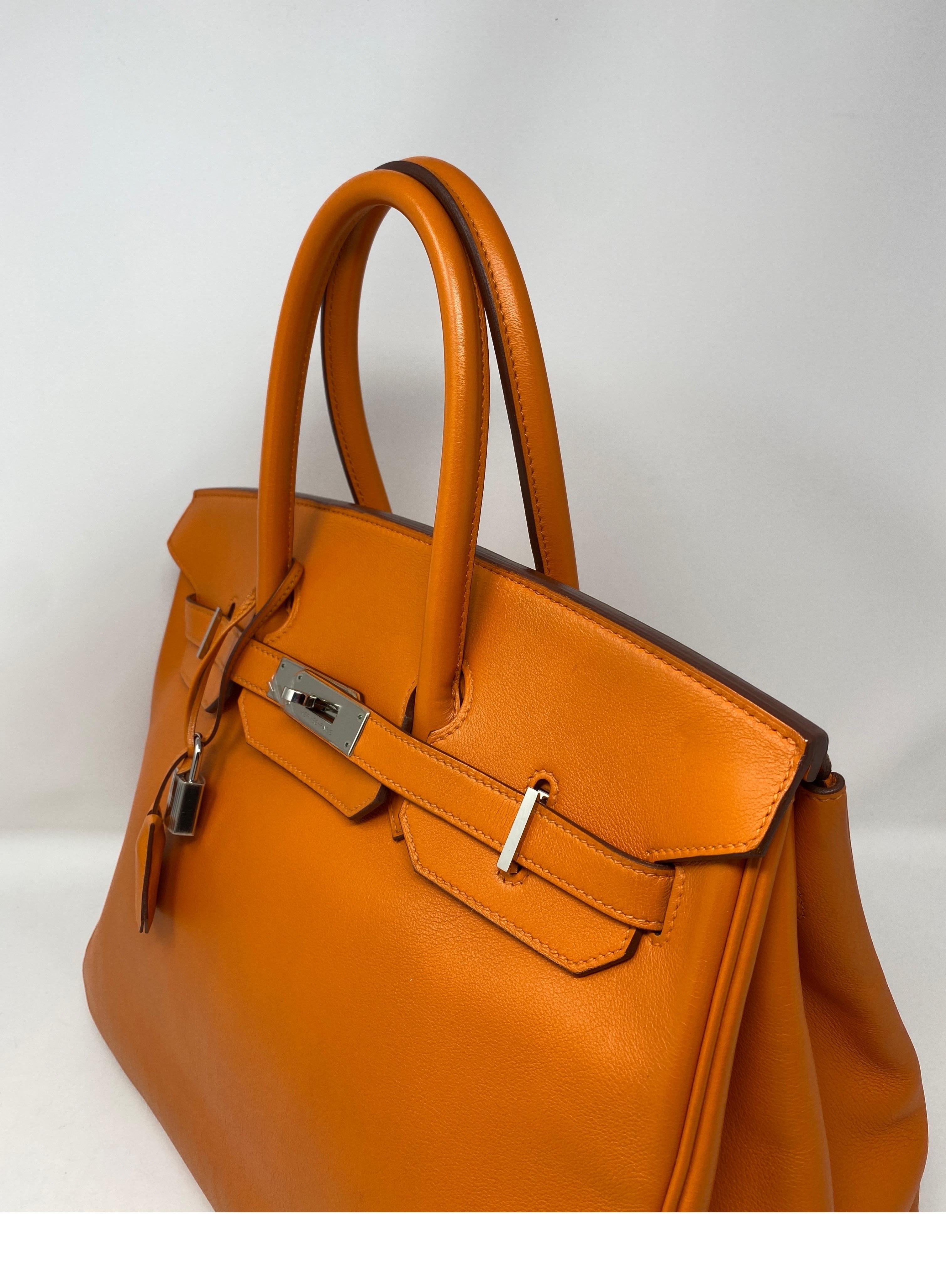 Hermes Orange Swift Birkin 35 Bag 3