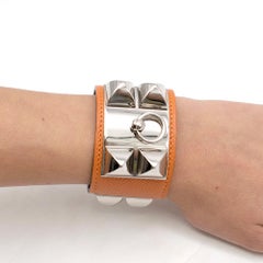Hermes Orange Swift Collier de Chien CDC Bracelet