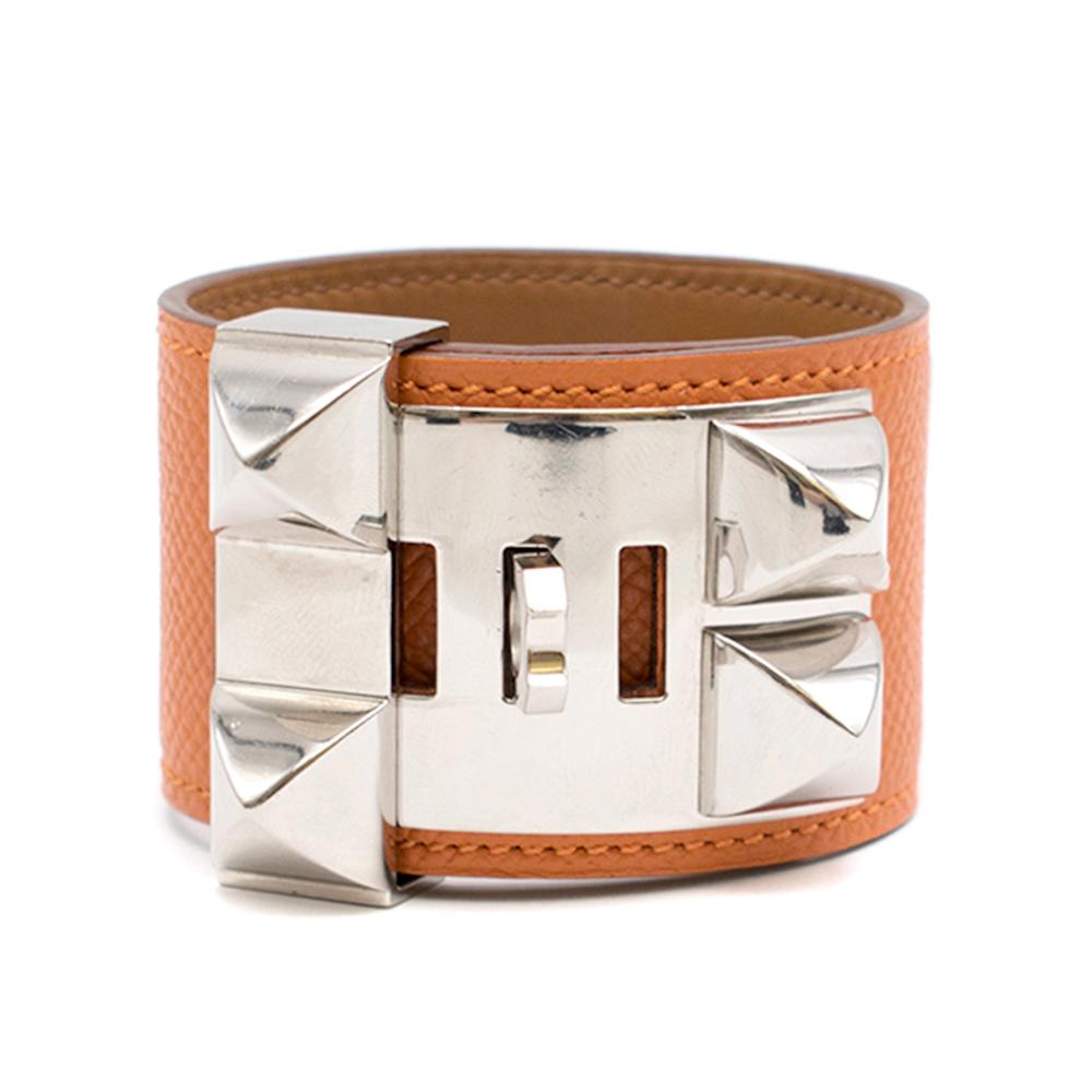 Hermes Orange Swift Collier de Chien CDC Bracelet	 im Zustand „Gut“ in London, GB