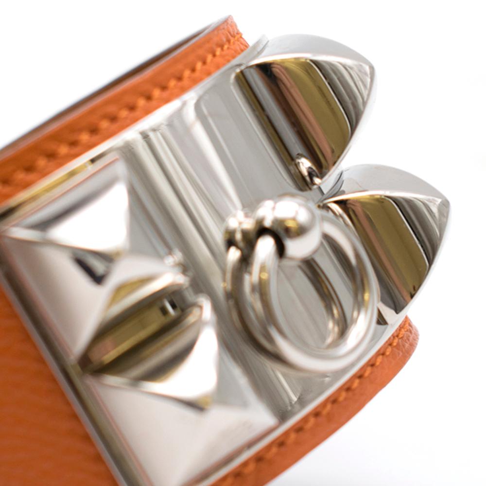 Hermes Orange Swift Collier de Chien CDC Bracelet	 1