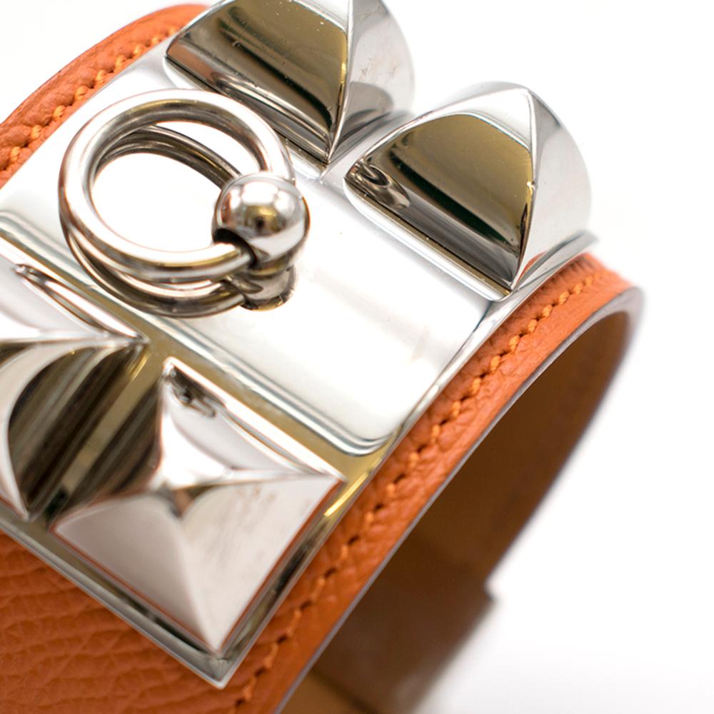 Hermes Orange Swift Collier de Chien CDC Bracelet	 2