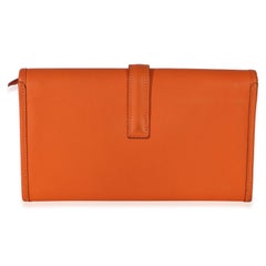 Hermès Orange Swift Jige Duo Clutch