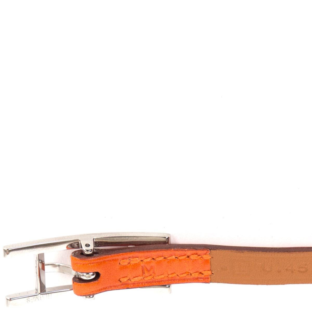 HERMES orange swift leather 'Hapi 4' Bracelet 1