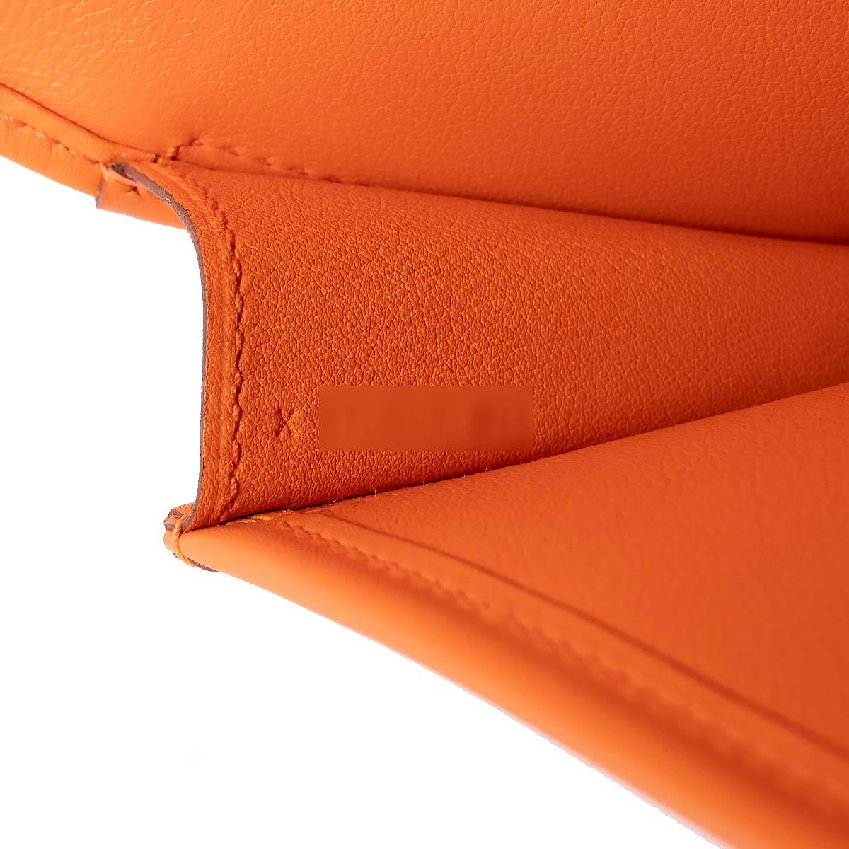 HERMES orange Swift leather JIGE 29 Clutch Bag For Sale 4