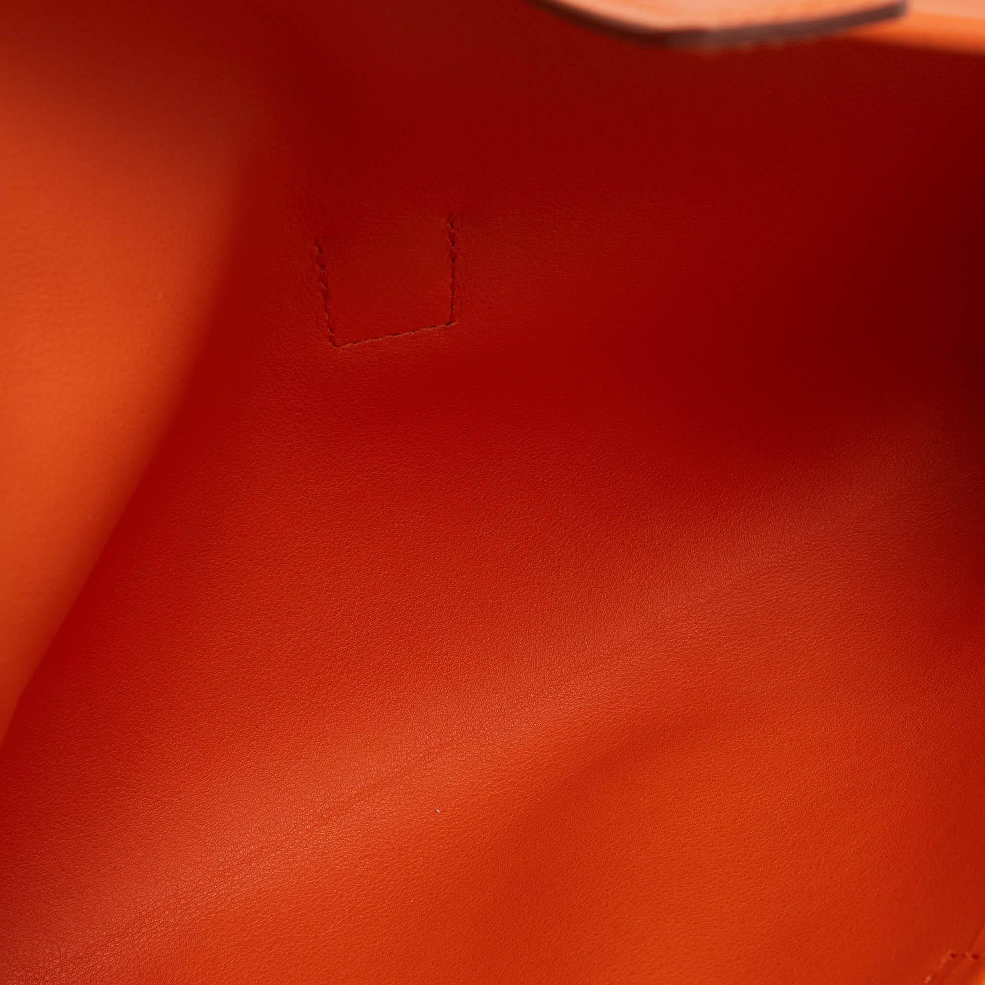 Hermès - Pochette Jige Elan 29 en cuir Swift orange 2