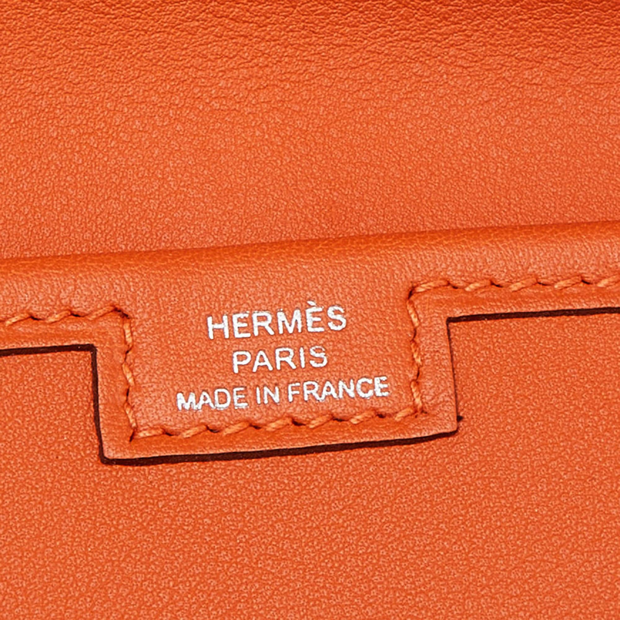 Hermès - Pochette Jige Elan 29 en cuir Swift orange 3