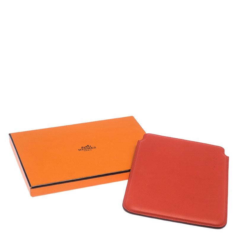 Hermes Orange Swift Leather Mini iPad Cover 2
