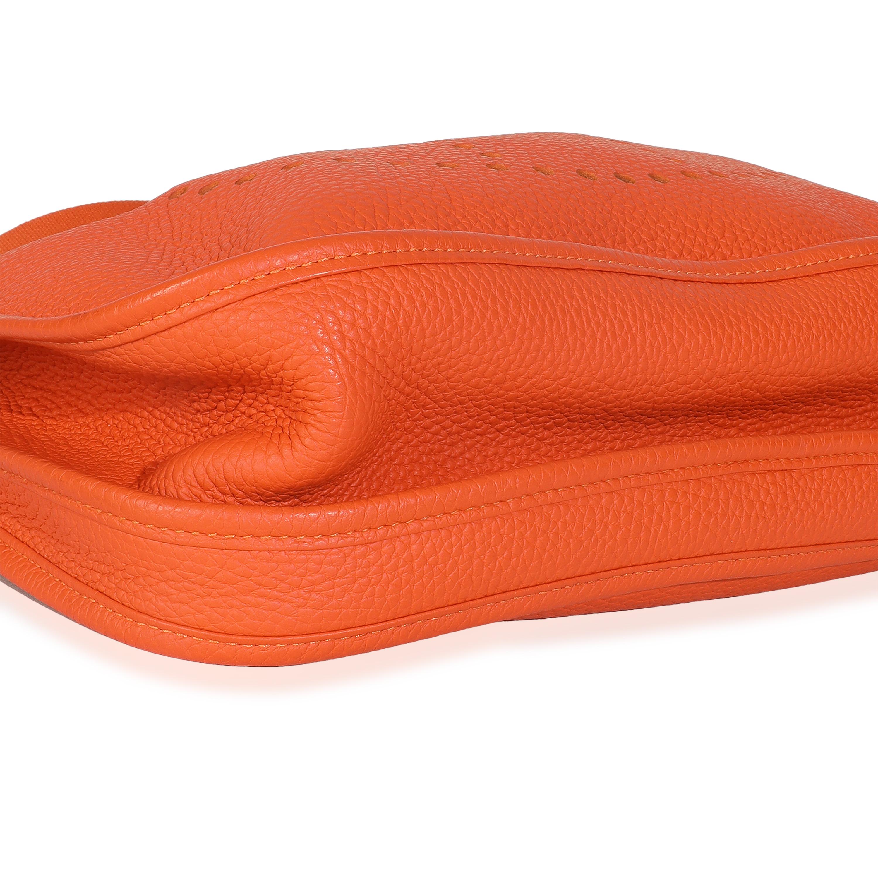 Hermès Orange Taurillon Clemence Evelyne III GM PHW Excellent état - En vente à New York, NY