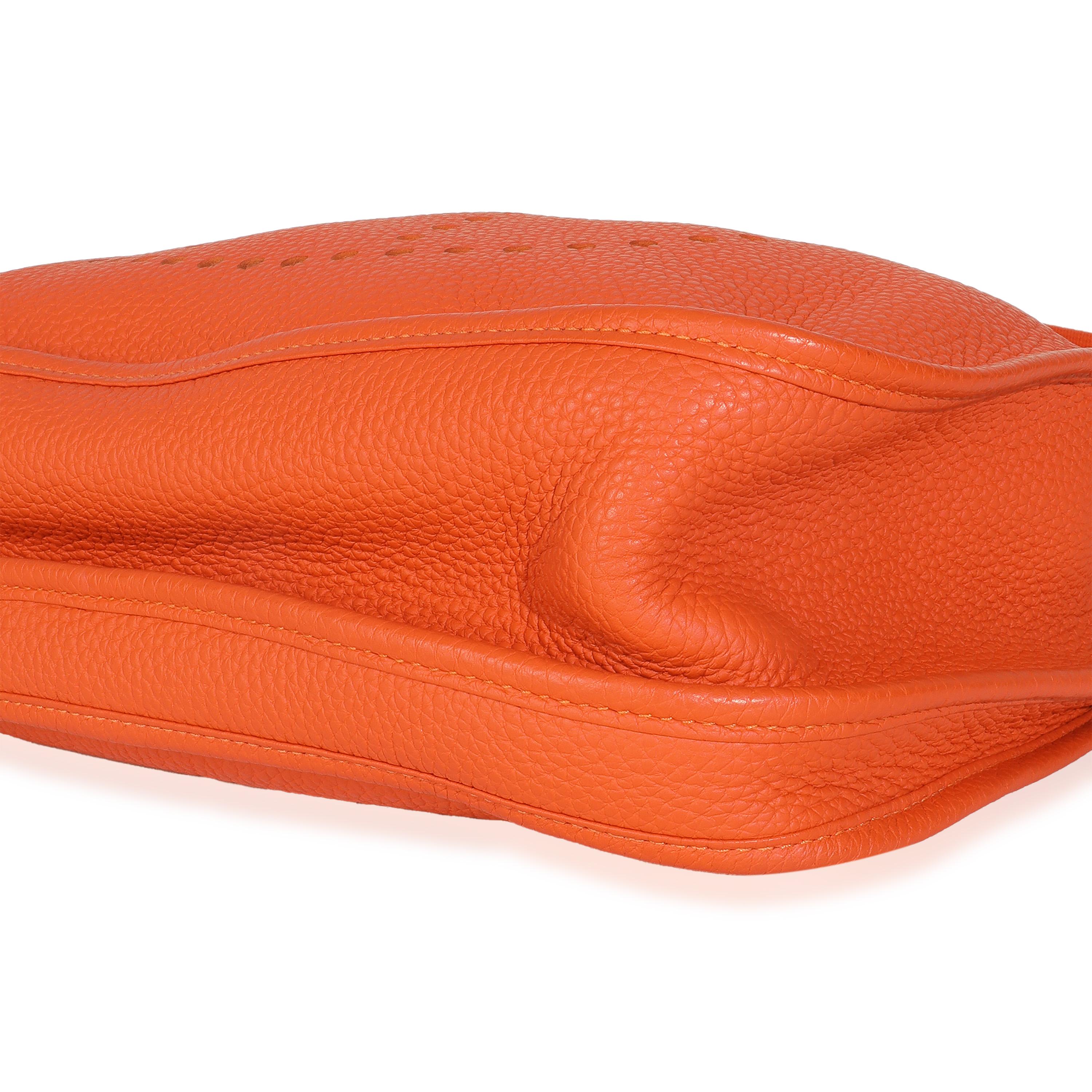 Hermès Orange Taurillon Clemence Evelyne III GM PHW en vente 2