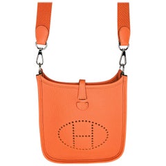 Hermès Orange Taurillon Clemence Evelyne TPM Crossbody