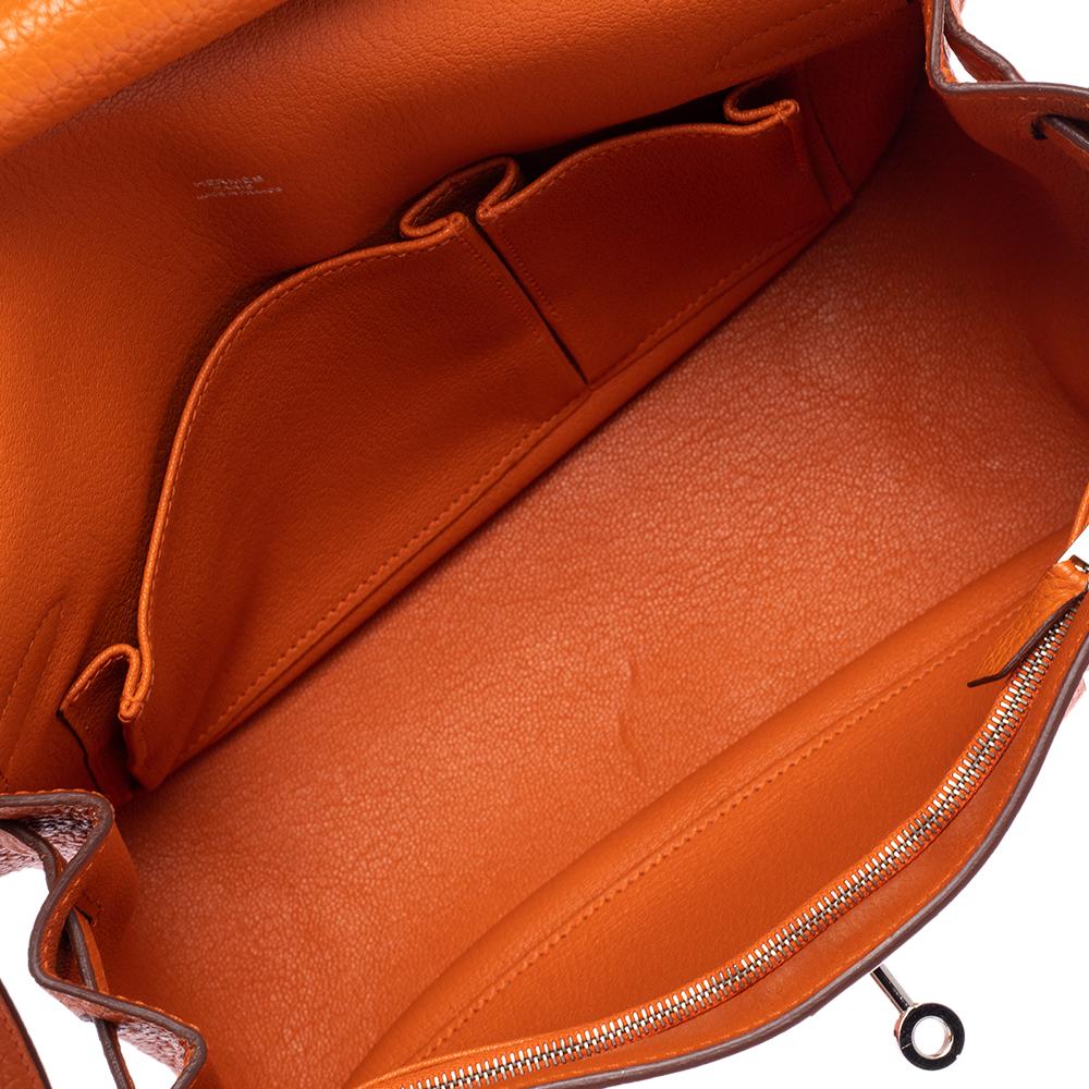 Hermes Orange Taurillon Clemence Leather Jypsiere 28 Bag 4