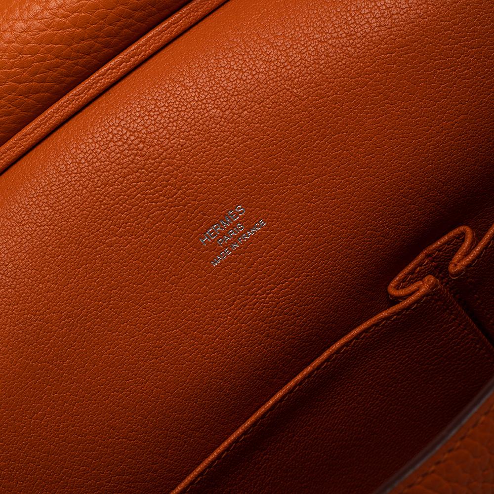 Hermes Orange Taurillon Clemence Leather Jypsiere 28 Bag 5