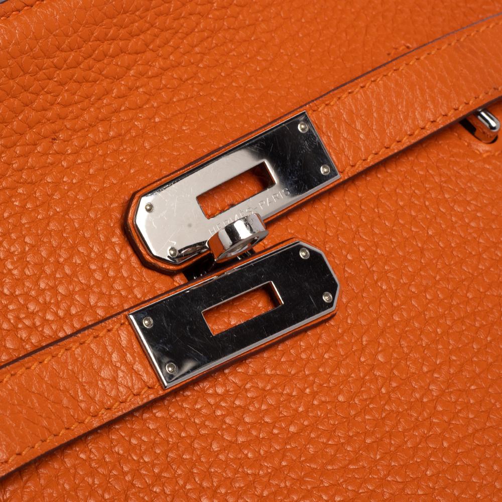 Hermes Orange Taurillon Clemence Leather Jypsiere 28 Bag 1