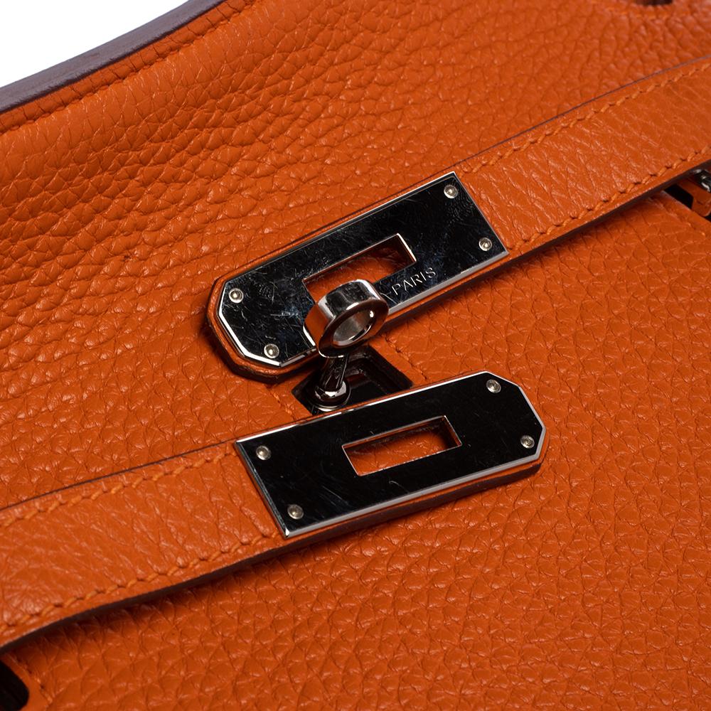 Hermes Orange Taurillon Clemence Leather Jypsiere 28 Bag 2